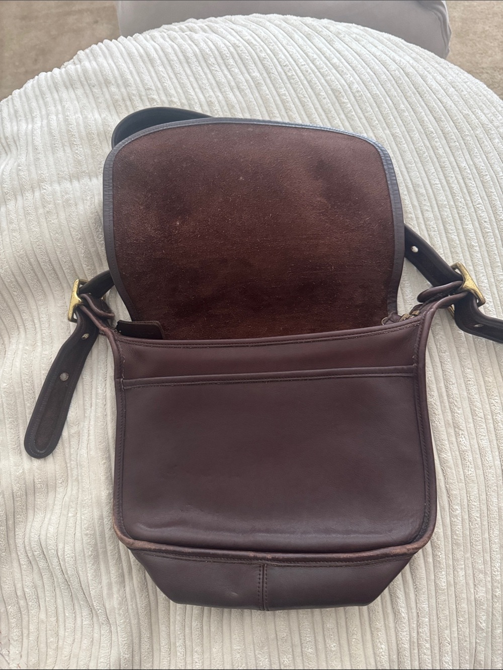 Coach Brown Leather Crossbody with Gold-Tone Zippers - Picture 2 of 8